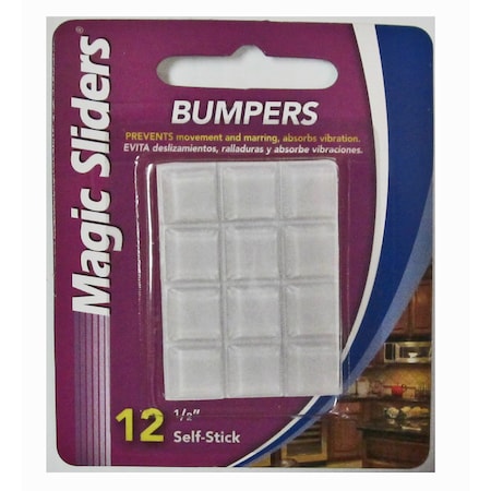 Magic Sliders Magic Sliders Rubber Self Adhesive Bumper Pads Clear Square 1/2 in. W X 1/2 in. L 12 pk 78123